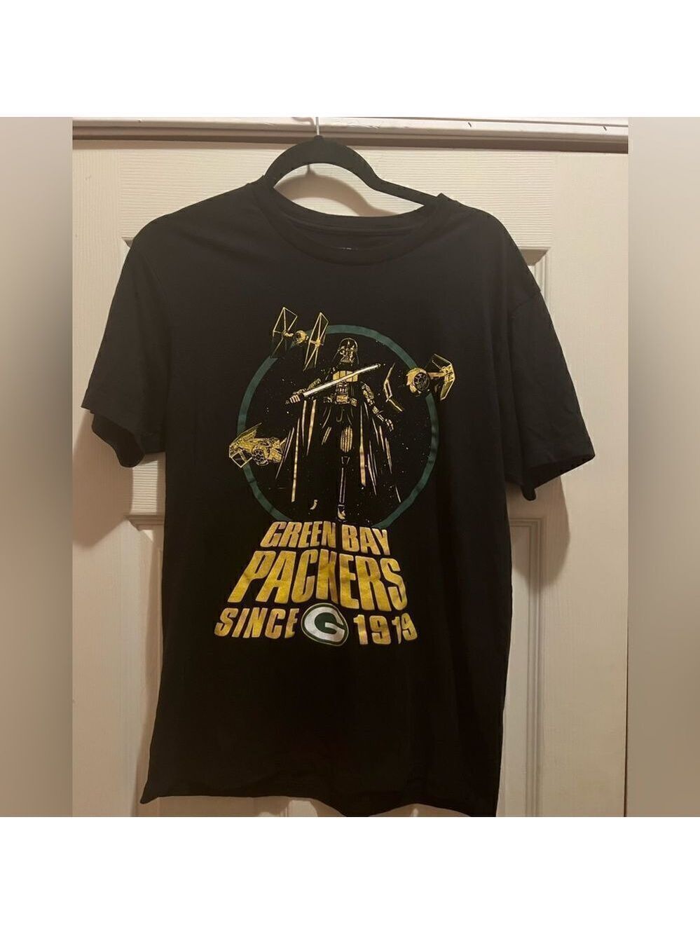 Green Bay Packers Junk Food Disney Star Wars Empire Title Crawl T-Shirt - Black